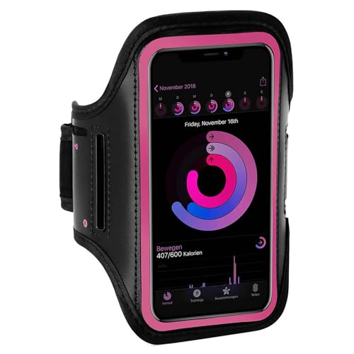 ONEFLOW Brazalete deportivo para teléfono móvil compatible con Poco X7 Pro Armtasche Fitness Armband Sport Laufarmband Outdoor Handyhülle Joggen Arm Halterung Smartphone Handytasche Pink