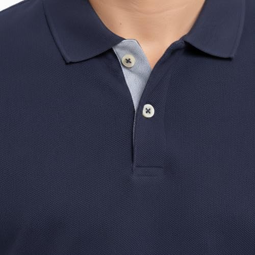 Image of Cotton Polo T-Shirt for Men | Solid Color Regular Fit Collar Neck T-Shirt