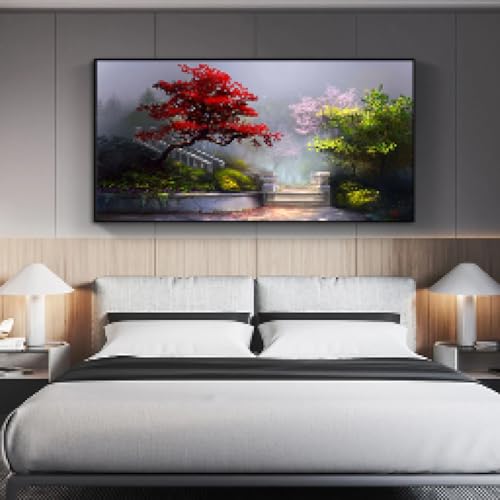 Peinture sur toile paysage d'érable XINBAO 60x100 cm sans cadre pour salon