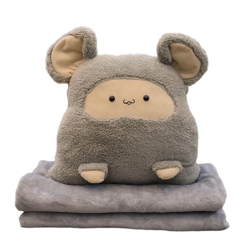 ISAKEN 2 en 1 Peluche con manta, cojín de peluche mimoso de animal cojín para abrazar para cumpleaños, San Valentín, Navidad