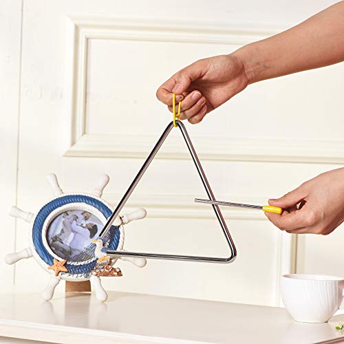 8 Inch Musical Steel Triangle Percussion Instrument With Striker #TOP6