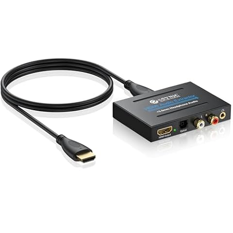 eSynic Profesjonalny ekstraktor HDMI audio, adapter optyczny 4K HDMI, rozdzielacz audio z SPDIF, L/R i wyjściem 3,5 mm do PCM2.0, Dolby, DTS5.1