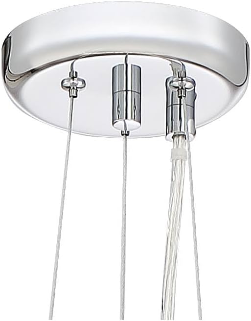 Possini Euro Design Mirabell Chrome Drum Pendant Chandelier 16" Wide Modern LED Clear Glass Crystal Prism Shade Fixture for Dining Room House Foyer Kitchen Island Entryway Bedroom Living Room