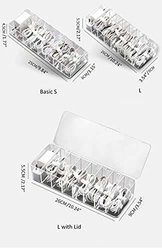 YunNasi Cable Organizer Cases with 10 Cable Ties Cable Management Box ...