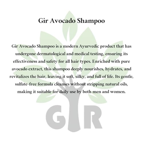 Image of GIR Avocado Shampoo - For Gently cleanses & smoothens| Sulphate & Parabens Free | | Reduces Frizz, Retains Moisture & Conditions Strands | 1L