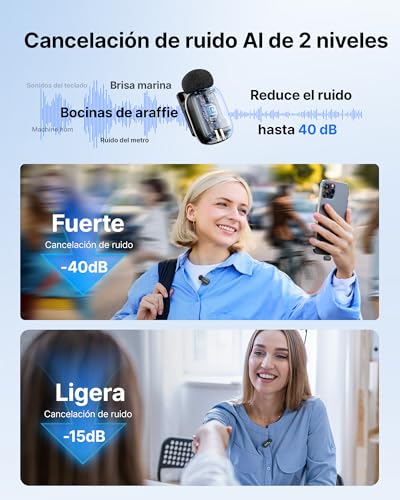 Miniatura 3 de Boya Mini 2 Microfono Inalambrico 2tx 2rx Para Iphone Android, 5g Ultraligero, Micrófono De Solapa, Ai Voice Changer, Reducción De Ruido De 3 Niveles, 30h Horas, Microfono Movil Con Usb-C Lightning