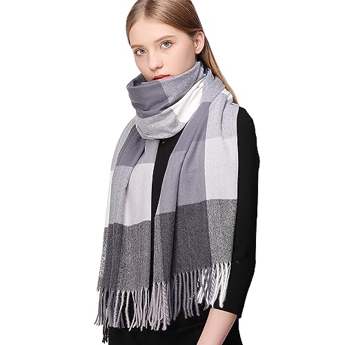 RIIQIICHY Schal Damen kariert Winter Pashmina Damenschal Winterschal Kuschelig Geschenke für Frauen Weihnachten