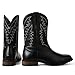 SaraIris Men's Black Cowboy & Western Work Boots - Round Toe Pull On Boots for Men & Women