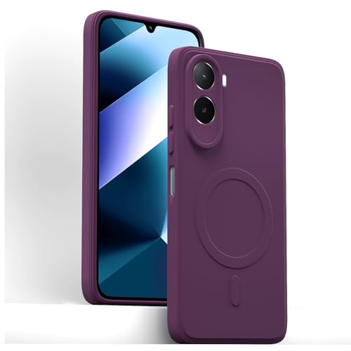 Image of Pikkme Back Cover for Mi Redmi A7 Pro /Poco C85x 5G Soft Matte Silicone Mag-Safe Design (Mag-Safe Not Support) Camera Protection | Slim Fit Bumper Cover (Purple)