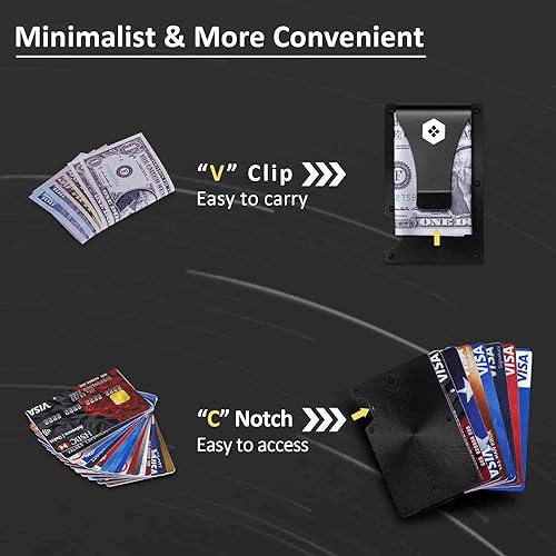 Sorax Minimalist Slim Wallet for Men - Metal Wallets For Men RFID Blocking - Credit Card Holder with Aluminum Money Clip - Thumbnail 3