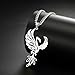 Dreamtimes Phoenix Necklaces for Women Men Geometric Animal Pendant Necklace Nature Animal Totem Pendant Necklace Bird Pendant Charm Jewelry Gift for Women (SILVER)
