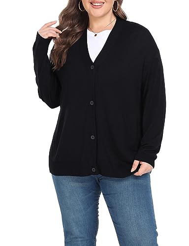 Shiaili Classic Plus Size Sweater for Women Non-Bulky Soft Stretch Cardigans2