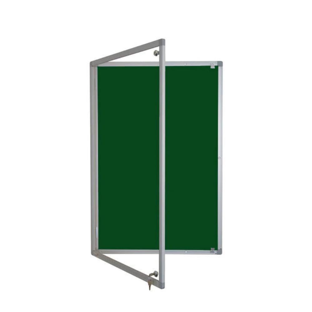 Display Boards Direct Tamperproof Lockable Felt Noticeboard Green 1200mm x 900mm (HxW)