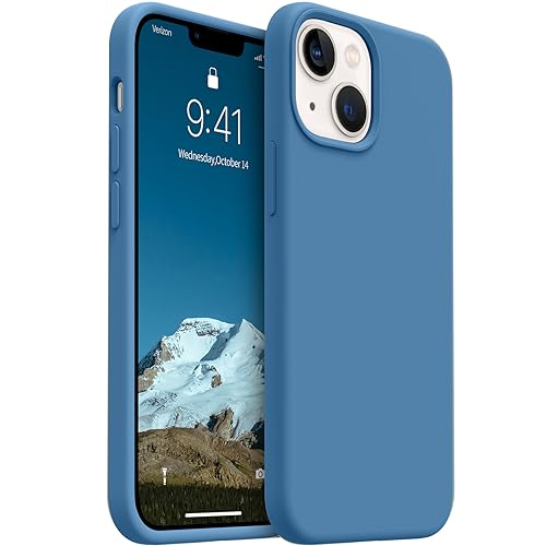 AOTESIER Magnetic for iPhone 13 Mini Case, [Compatible with MagSafe][Military Shockproof Protection] Silicone Case with Soft Microfiber Lining, Camera & Screen Protection 5.4 inch, Azure Blue