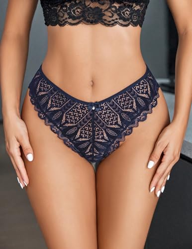 Image of Avidlove Womens Underwear Lace Cheeky Panties Criss Cross Back Bikini Thongs Sexy Undies