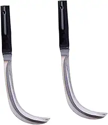 2 peças de aço feroz folha de salgueiro foice ferramentas de jardim cabo longo