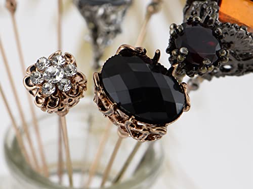Image of Alilang 10Pcs Vintage Style Hat and Lapel Pins with Flexible Bendable Design for Secure Fit on Hats, Scarves, and Suits