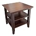 Simpli Home Acadian Solid Wood End Table, Rich Tobacco Brown