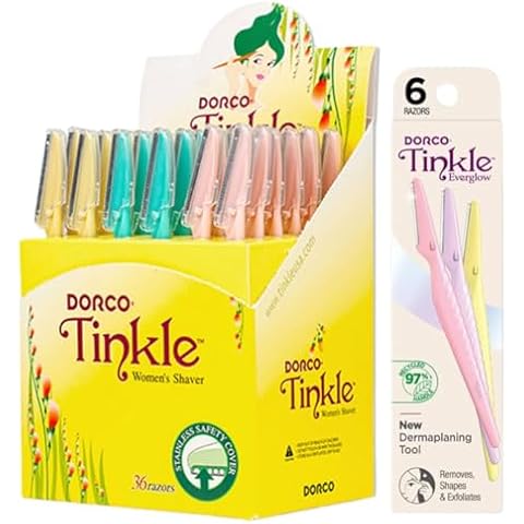 Tinkle Razors, Pack of 36 with 6 Eco-Friendly Dorco Tinkle Everglow Cover
