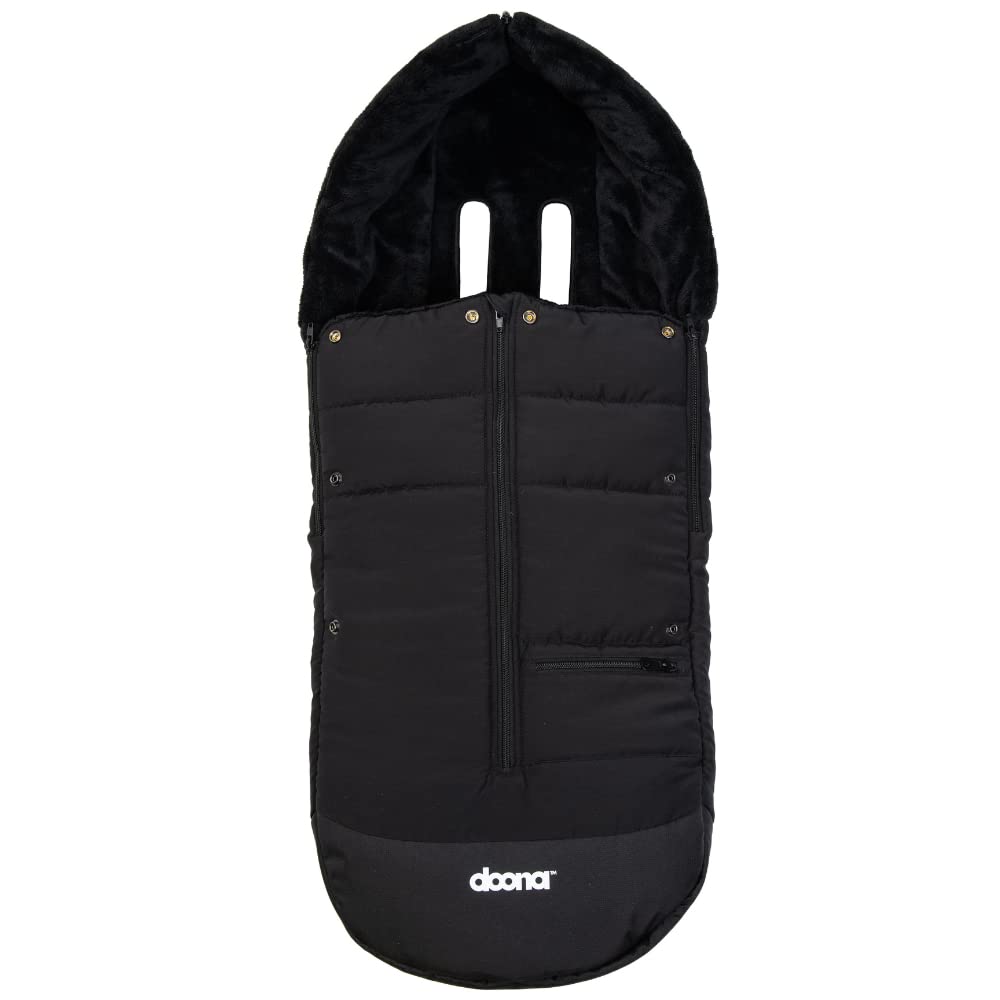 DOONA, coprigambe, adatto alla maggior parte dei seggiolini auto, dei passeggini e delle carrozzine, con coperta imbottita, resistente alle intemperie e lavabile in lavatrice, nero