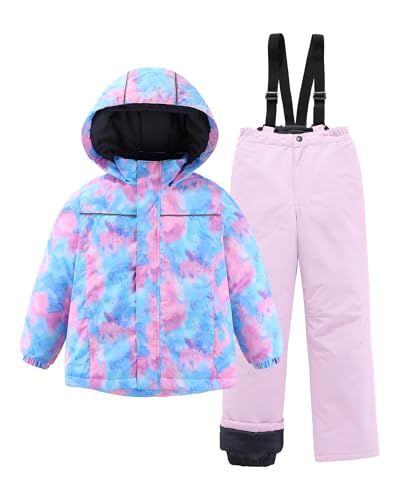 Image of M2C Boys Girls 2-Piece Snowsuit Thicken Patterned Ski Jackets and Pants