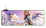Wtvio Overwatch RGB Gaming Mouse Pad Large Keyboard Mousepad with USB Hub 9 Lighting Mode Non-Slip...