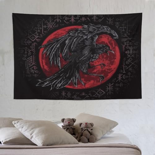 Tenture viking imprimée déco murale maison et grand drapé de chambre