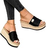 Damen Sommer Sandalen Lässige Flache Schuhe Plateau Flat Heel Elegant Espadrilles Römersandalen Pantoletten Peep Toe Flip Flop Schuhe Strandsandalen