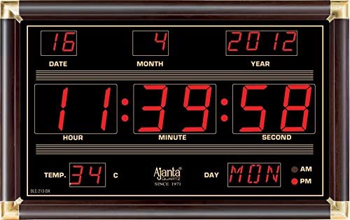 Buy Ajanta Quartz Plastic Digital Red LED Rectangle Wall Clock OLC ...