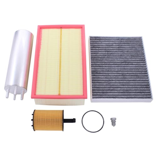 Filtersatz Filterset Luftfilter Innenraumfilter Ölfilter Kraftstofffilter Ölablassschraube Filter Ablassschraube Filtereinsatz Verschlussschraube Ölwanne für Transporter T5 für Multivan T5 2.5 1.9 TDI