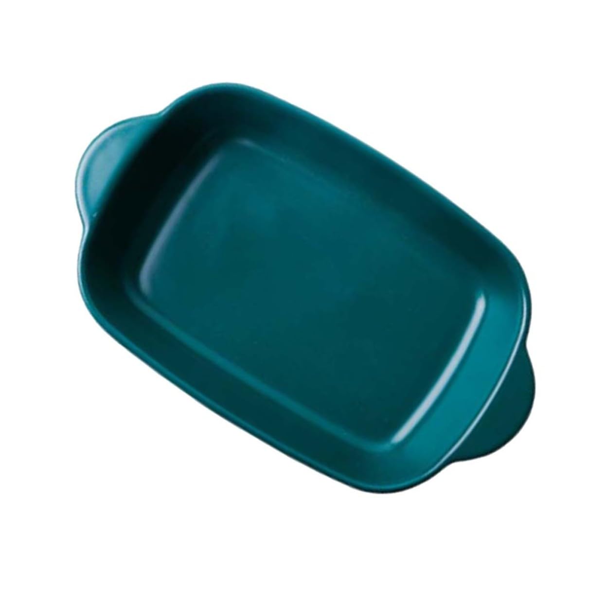 Plat de cuisson céramique vert avec poignées anti-brûlure pour four