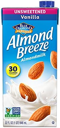 Almond Breeze Almond Milk, Unsweetened Vanilla, 32 Ounce (Pack of 6)