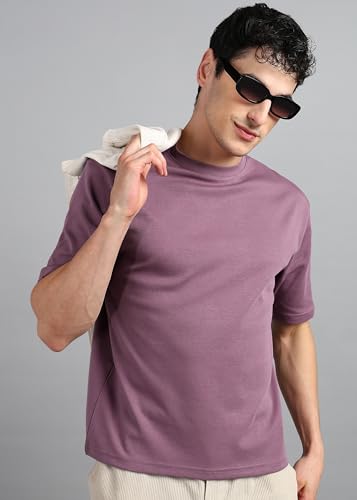 Image of Alan Jones Clothing Men's Oversized Solid T-Shirt | Premium Heavy Fabric | Crew Neck Casual Wear