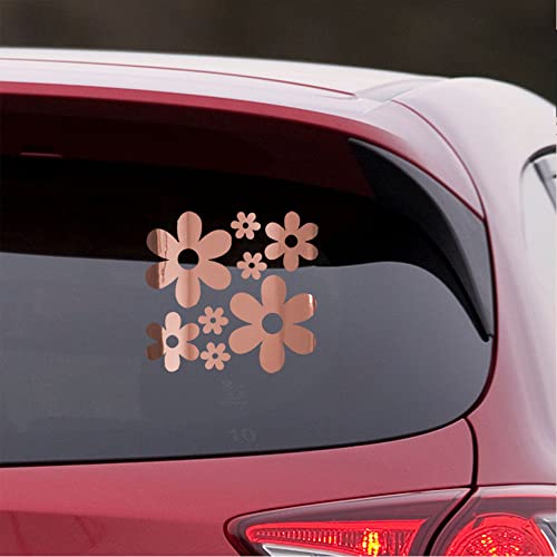 Image of Groovy Daisy Flower (Rose Gold) (Set of 2) Premium Waterproof Vinyl Decal Stickers Laptop Phone Accessory Helmet Car Window Bumper Mug Tuber Cup Door Wall Decoration