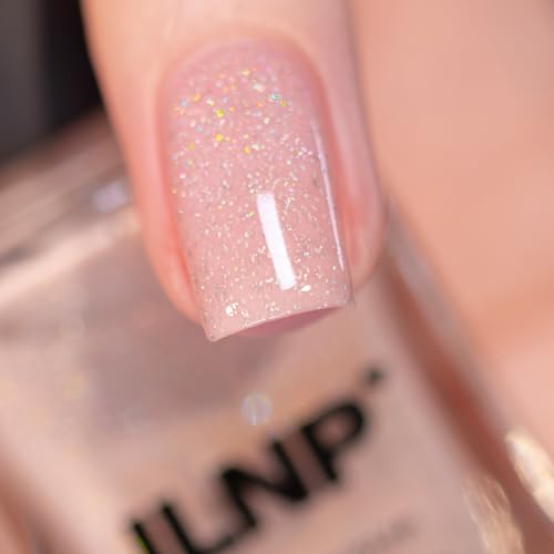 Image of ILNP Birthday Suit - Cashmere Pink Holographic Nail Polish, Sparkly Neutral Nude, Chip Resistant Manicure, Non-Toxic, Vegan, Cruelty Free, Non-Gel