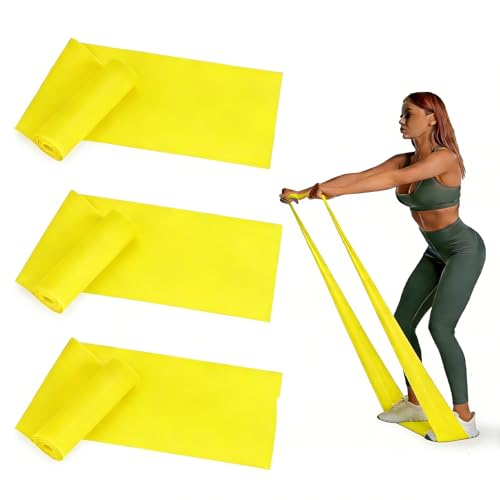 Rhinenet 3 PCS 10LB/15LB Resistance Bands Long Non-Latex Elastic Stretch Bands Work Out Band for Working Out Women or Men Exercise Bands Set Yoga Pilates Gym 5FT/6.5FT Yellow