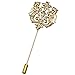 Q&Q Fashion Gold Men Double Rampant Winged Lion Crown Lapel Stick Pin Tie Hat Scarf Badge Brooch