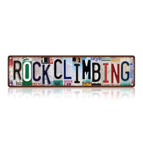 TREEPERI Vintage Rock Climbing Wall Metal Sign