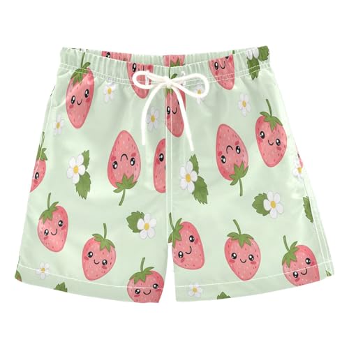 Boys Swim Shorts, Anti-Chafe Swim Trunks Boys 2 T, Cute Strawberries