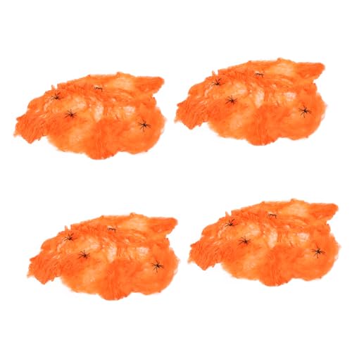 Imagen de KONTONTY Telarañas De Halloween para Decoración Accesorios Elásticos para Arañas Paquete De 4 Juguetes De Arañas para Fiestas