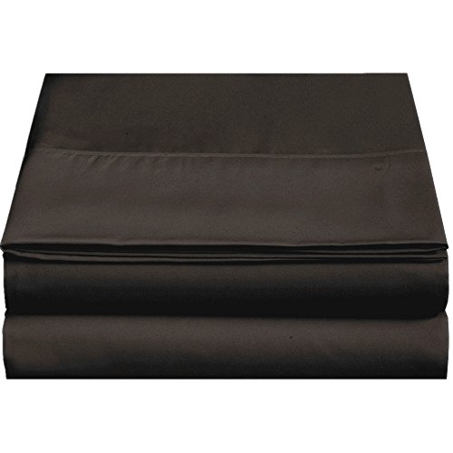 4U'life 2-Pack Flat Bed Sheets, Ultra Soft & Comfortable Double Burshed Micrifiber(Dark Brown,Full) #TOP4