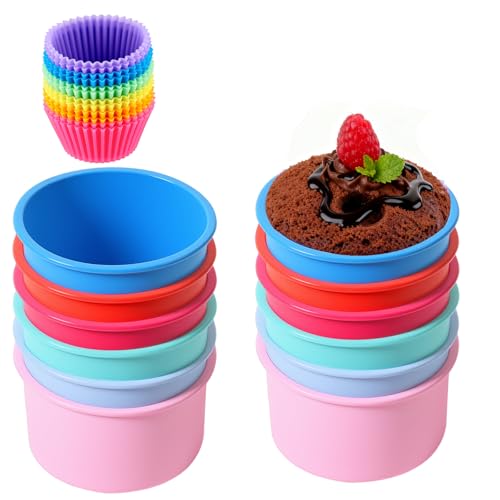 La mejor comparación de Moldes redondos , tabla con los diez mejores. 44 Moldes de Silicona para Hornear Cupcakes, 24 PCS Capacillos para Cupcakes, 4' Moldes Redondos y Capacillos para Muffins, Tazas Reutilizables de Silicona Multicolor