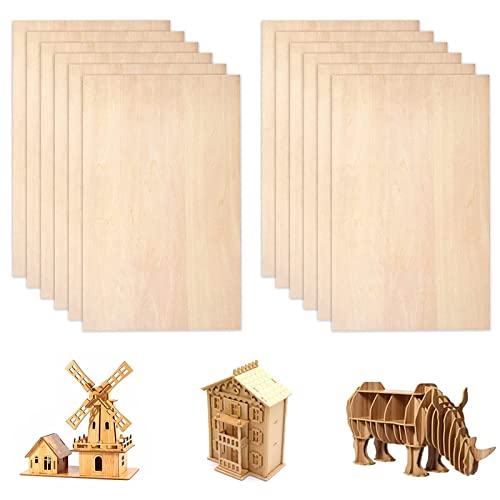 PMELCXD 12 Tablero Contrachapado de Tilo 300 mm x 200 mm x 1.5 mm Lamina Madera Contrachapada para Grabados Pirograbado Grabados Corte por Laser Dibujo Modelismo Trabajo de Marquetería Fotos Cover