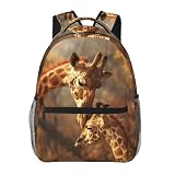 Ti Caldi Mochila realista de coruja e folhas para mulheres, homens, adolescentes, meninas, escola, laptop, faculdade, corujas e florestas, Girafa 18, Mochilas Daypack