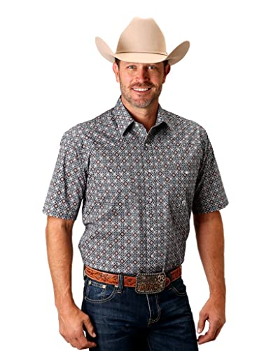 ROPER Western Shirt Mens S/S Foulard 1XT Silver 03-002-0725-2019 GY