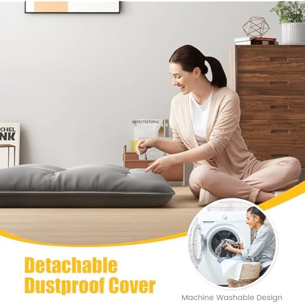 GIANTEX Японский матрас-футон 140x200 см, напольный матрас толщиной 10 см, матрас-татами, складной и переносной матрас-футон, складной матрас для татами, матрас-рулон из
