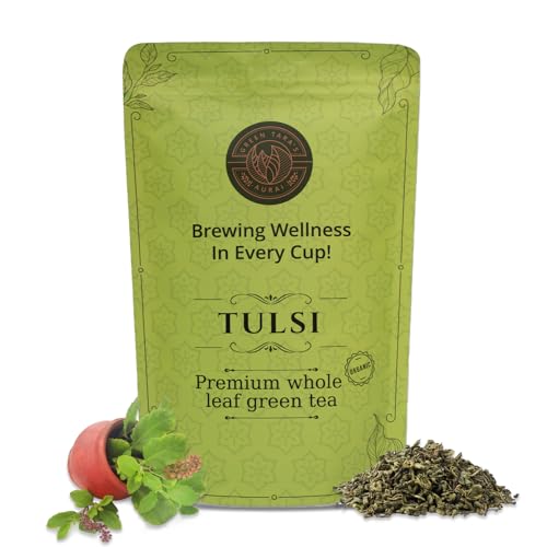 Green Tara's Aurai Tulsi Pure Green Tea - Certified Organic Whole...