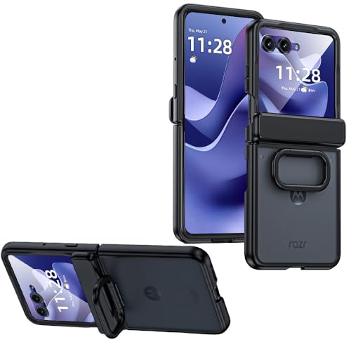 �K�pMotorola Razr 50/60/70�A50 Ultra/60 Ultra/70 Ultra�A70 Pro�A70 Plus�A�����O�z���_�[�p�̋����K���X�t�B�������g�p���������PC�d�b�P�[�X (�u���b�N,70�E���g��)