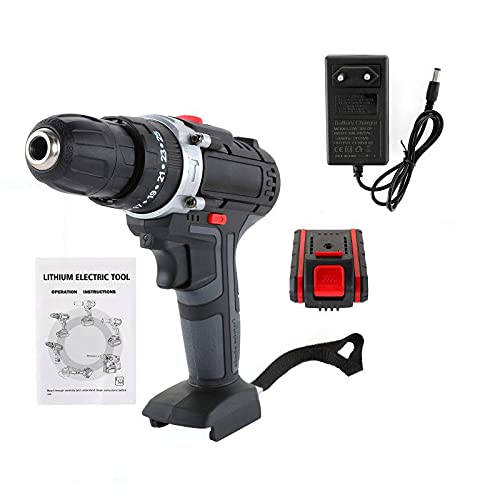 QHYXT 48VF Elektrische Bohrmaschine Schlagbohrmaschine Akkuschrauber Lithium Batterie Schraubenschlüssel Bohrmaschine… – Bild 3