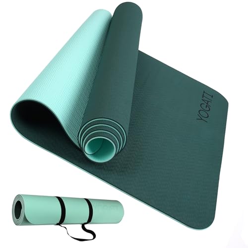 Tapis de sport Epais avec sangle de transport. Tapis de Gym idéal pour Yoga, Pilates et Fitness. Tapis yoga pour hommes et femmes. Tapis de yoga antidérapant. Yoga mat.